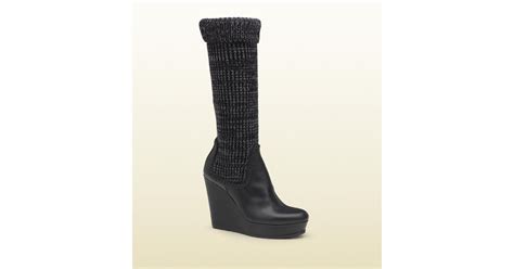 gucci knit sock wedge boots|Gucci boots for women.